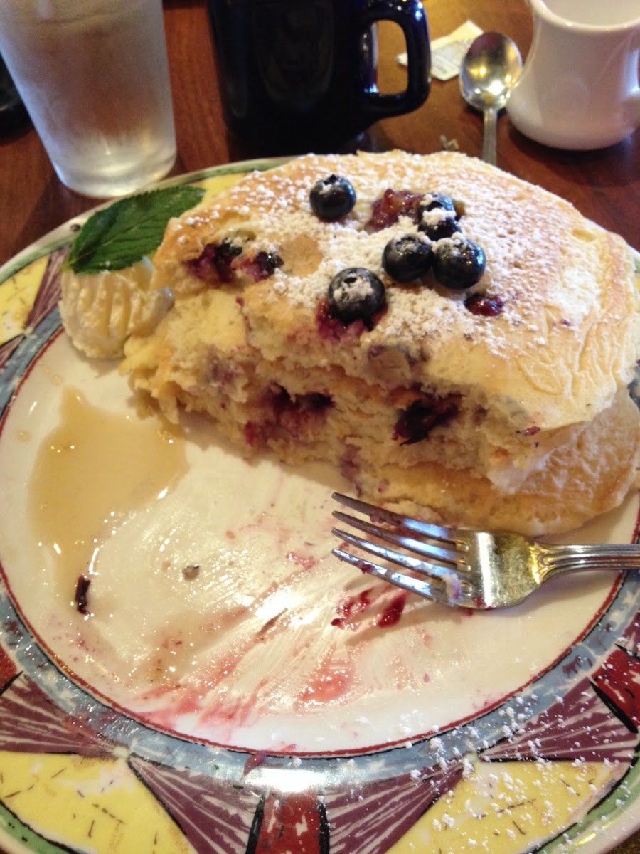 Amazing blueberry gluten free pancakes!