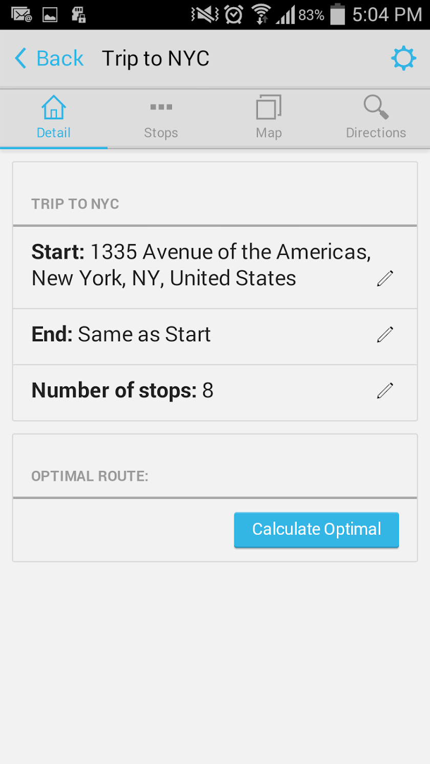 Voyager: Route Planner Screen 3