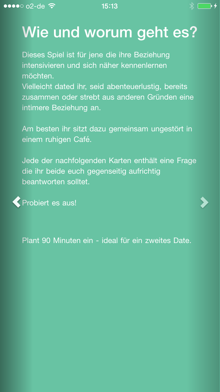 Kennenlern-App Screen 1