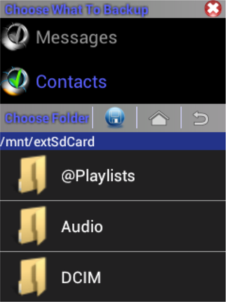 Backup Contacts and Messages