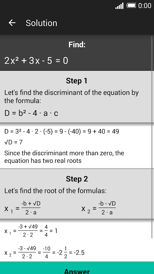 equation for calculator solution quadratic Apps on Quadratic  Android Solver Play Equation Google