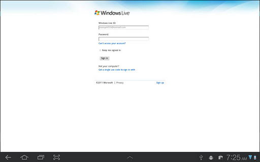 Browser for SkyDrive