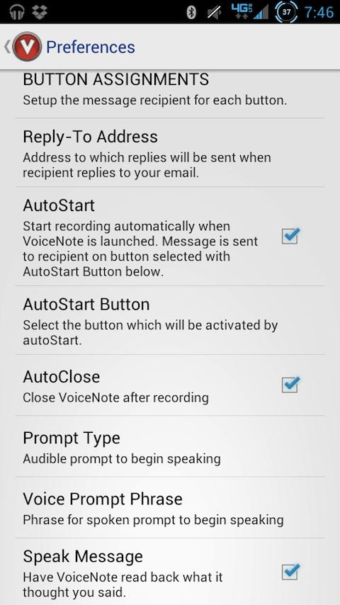 One-touch Voice Note - screenshot