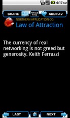 law of attraction quote screen on android phone