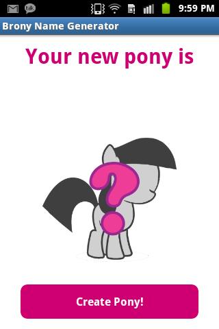 Android application Brony Name Generator screenshort