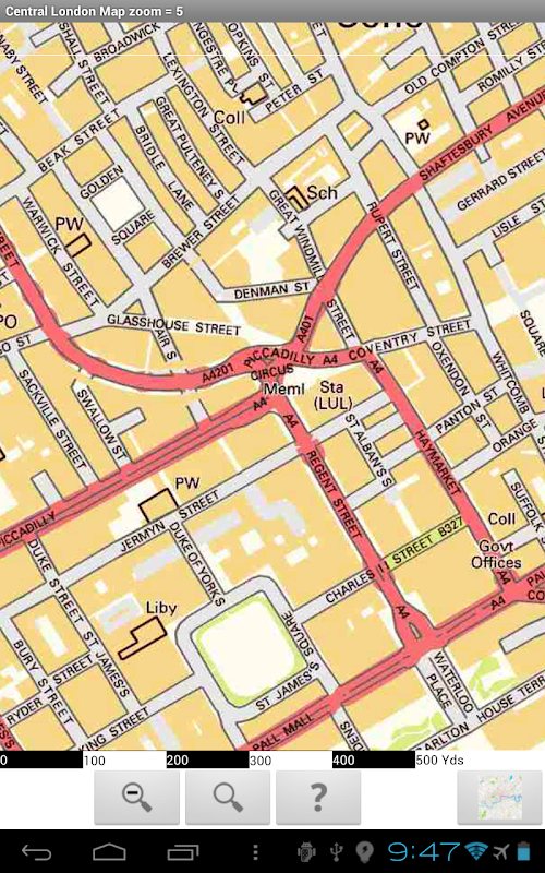 Android application London Street Map Atlas screenshort