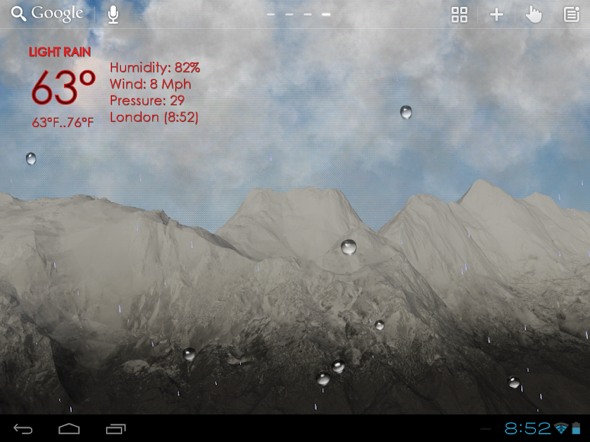 Mountain View Weather LWP Screen 2