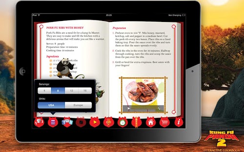 Android application Kung Fu Panda Digital CookBook screenshort