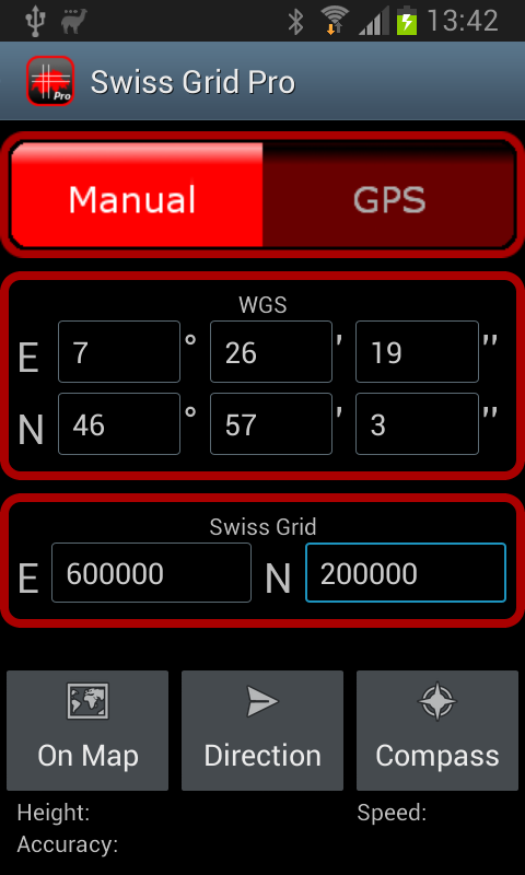 Android application SwissGrid Pro screenshort