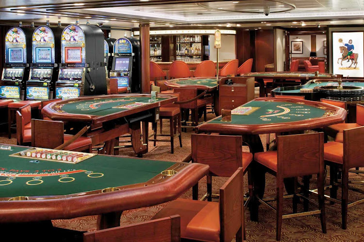 Silver Spirit's casino offers blackjack, roulette and slot machines for guests 18 and older. Newcomers can learn how the games are played during a champagne reception.