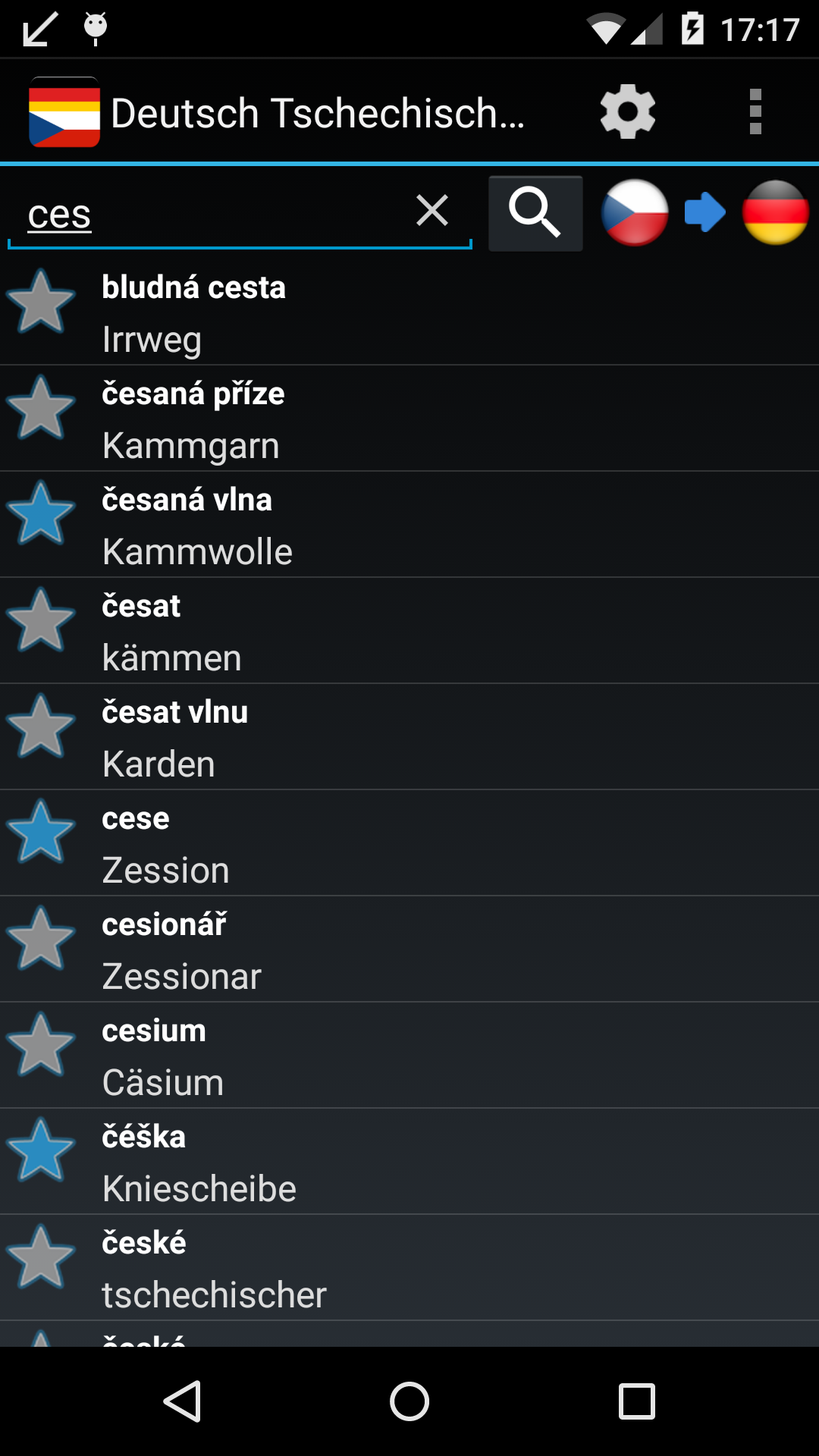 Android application German Czech Dictionary screenshort