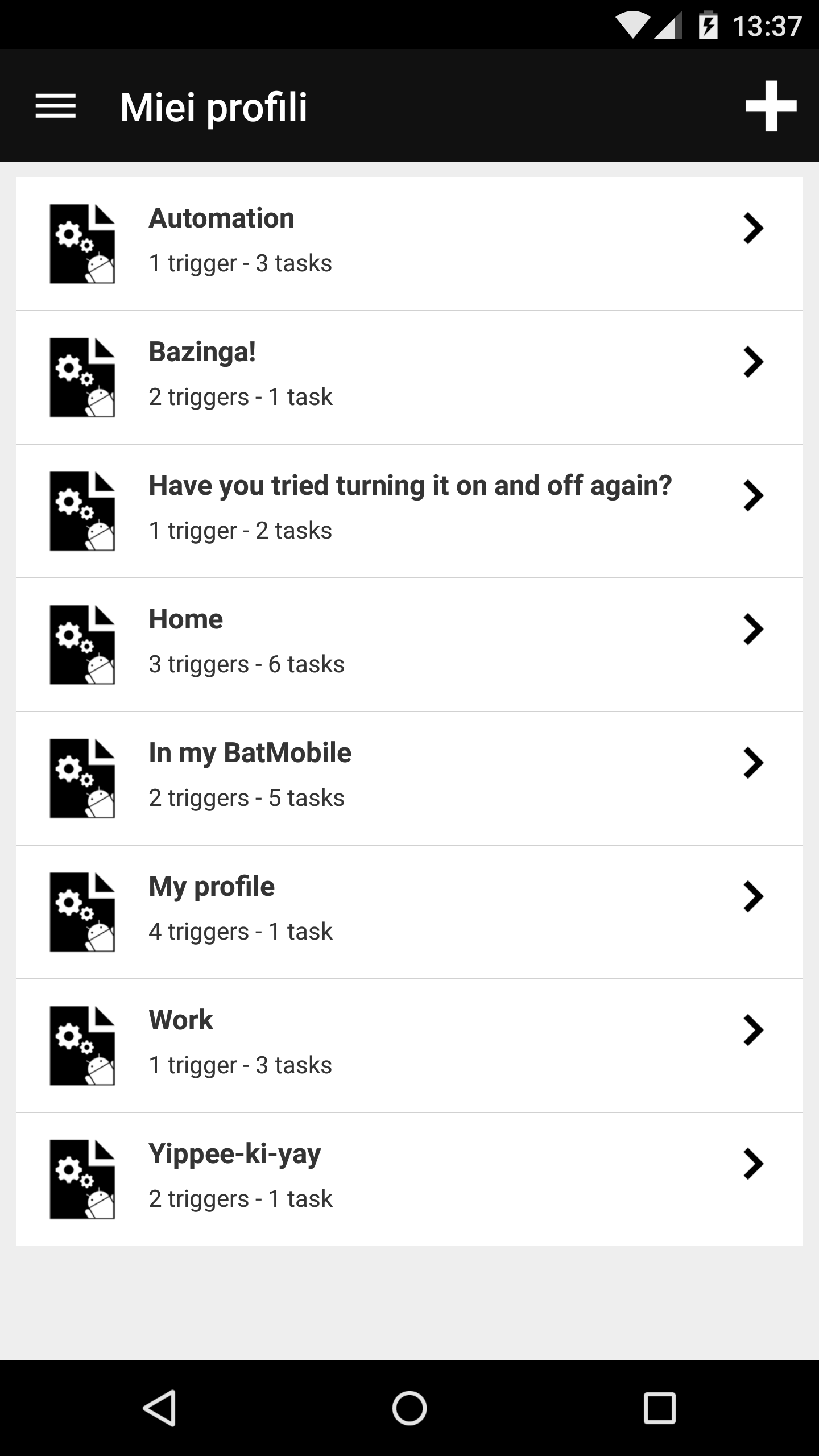 Android application Droid Automation - Pro Edition screenshort