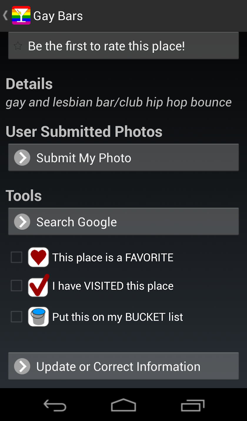 Gay Bar and Gay Club Locator Screen 3