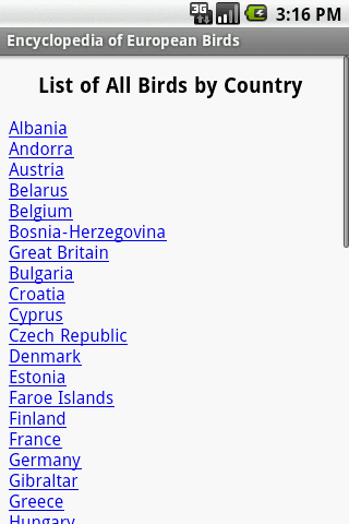 Encyclopedia Of European Birds Screen 1
