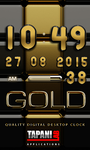 Digi Clock Black Gold widget