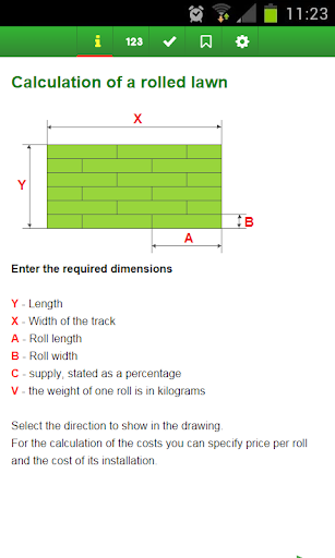 Calculation a rolled lawn