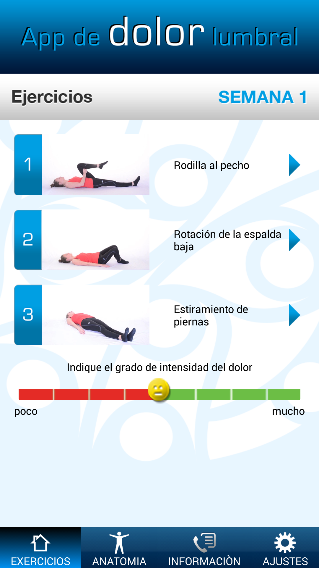 Android application Lower back pain app screenshort