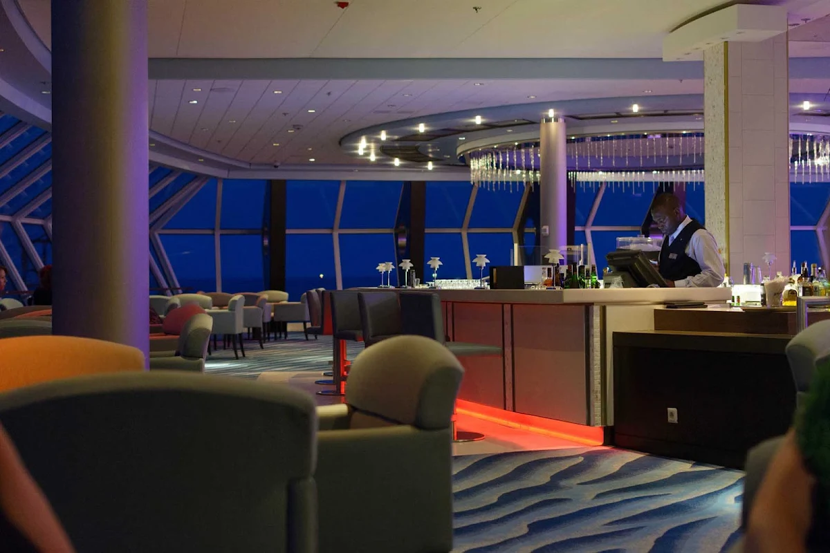 Celebrity-Summit-lounge - A look at one of the classy lounges aboard Celebrity Summit during a cruise to Bermuda.