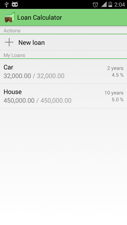 Loan Calculator+ Screen 1