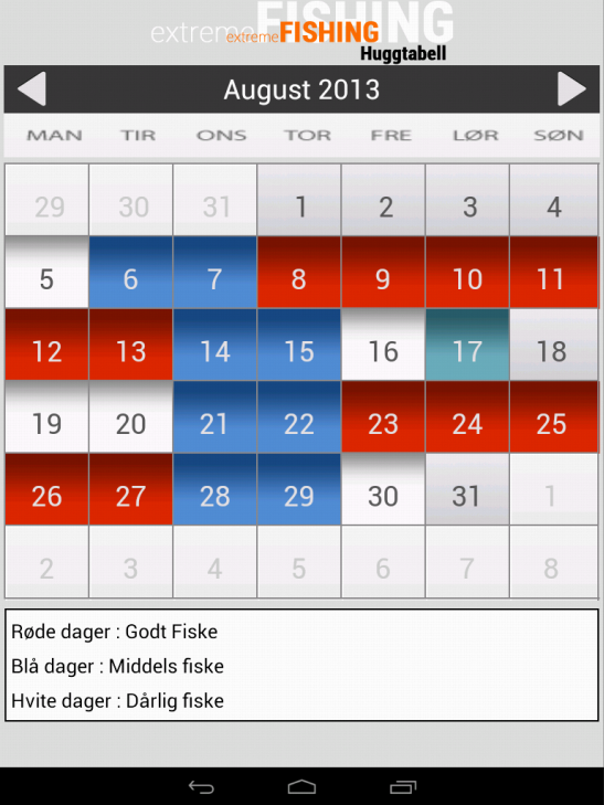 extremeFISHING - Huggtabell Screen 2