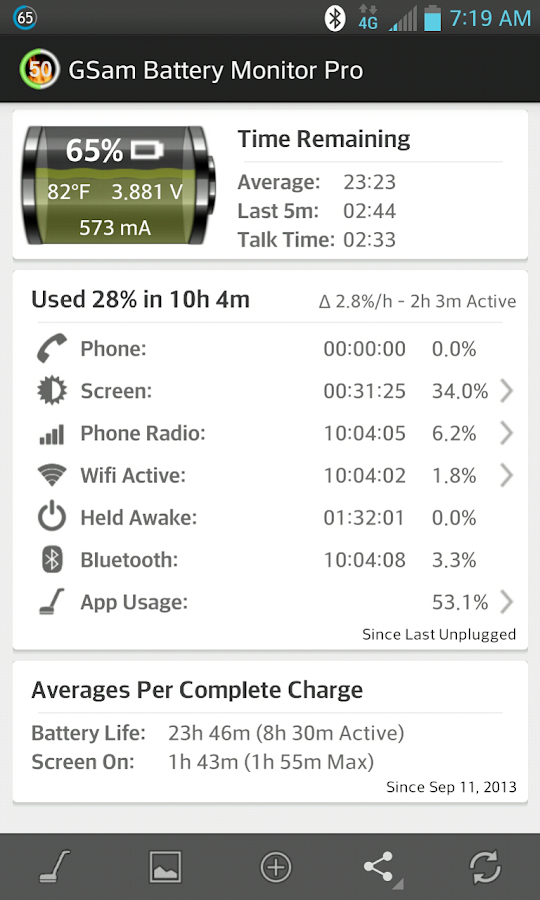 GSam Battery Monitor Pro - screenshot