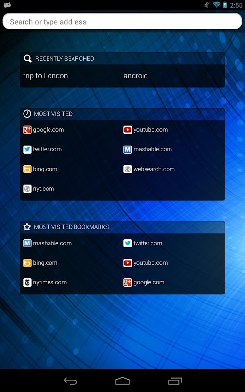 Android application Web Search Browser screenshort