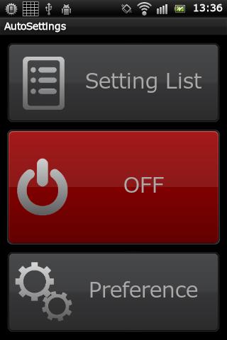 Android application Auto Settings screenshort
