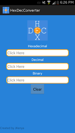 Hex Decimal Binary Converter