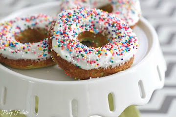 Green Velvet Sprinkle Baked Donuts