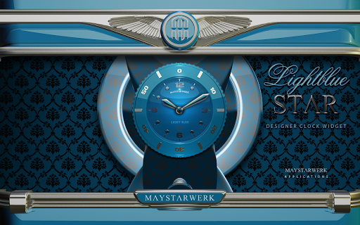 【免費個人化App】Clock Widget Lightblue Star-APP點子