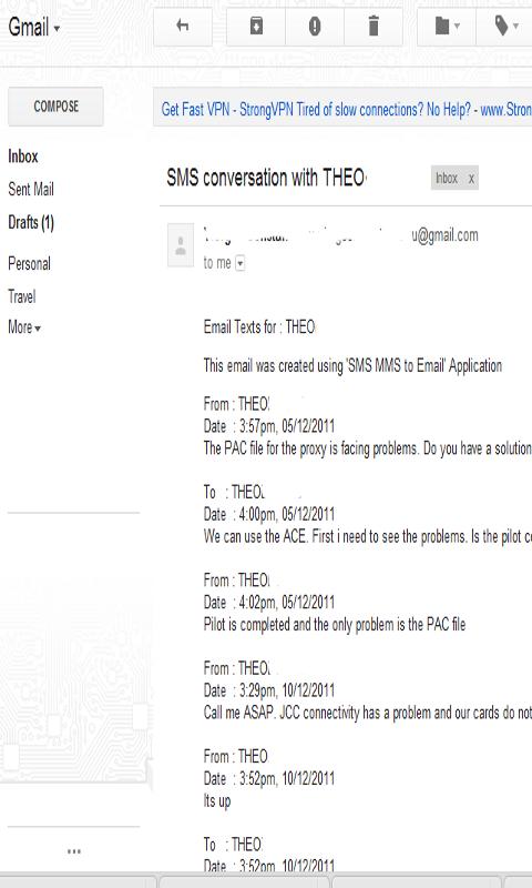   SMS MMS to Email – Capture d'écran 
