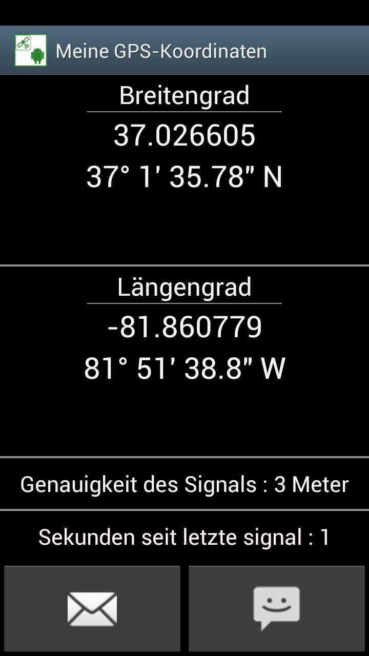 Android application My GPS Coordinates screenshort