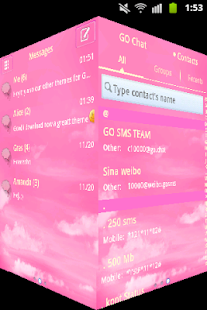 GO SMS Pro Pink Clouds Buy Screenshots 2
