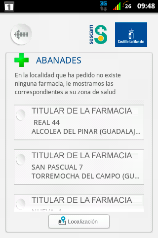 SESCAM: captura de pantalla