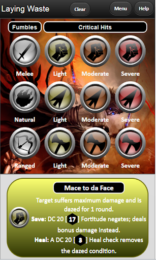Laying Waste: Critical Hit App