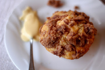 Peach and Apricot Muffin with Custard Filling
