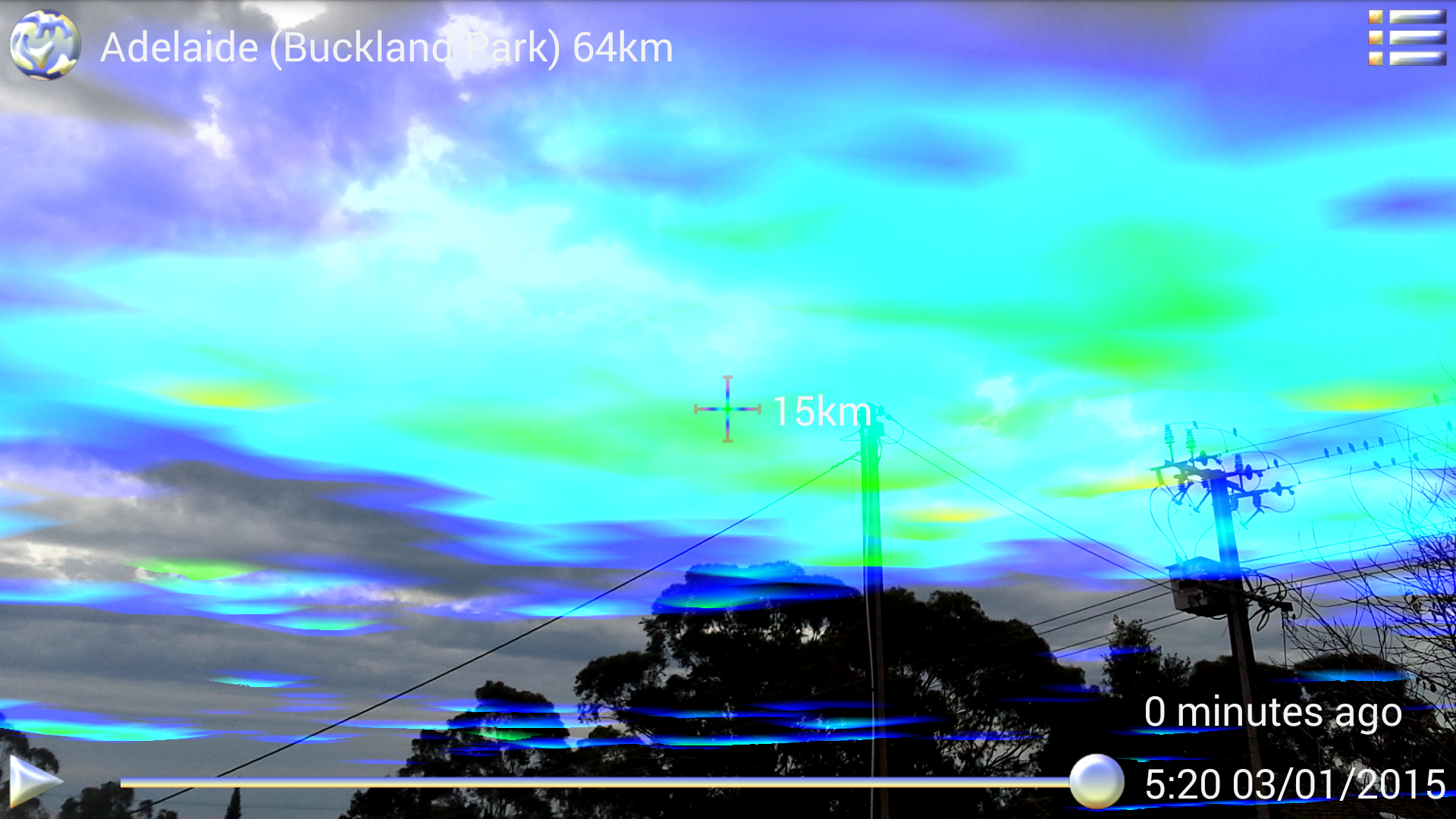 Android application US Rain AR screenshort