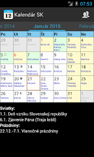 Kalendár SK Screenshots 2