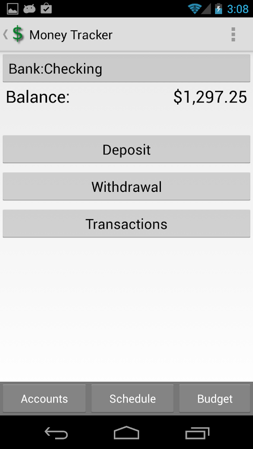 Android application Money Tracker screenshort