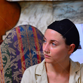 Something about this reminds me of the Flemish masters? (a young model backstage at BXFW) by Alex Belisle - People Portraits of Women