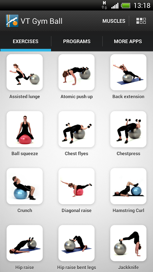 Android application Virtual Trainer Gym Ball screenshort