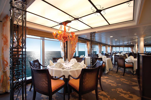 Oceania_OClass_Terrace_Cafe_Interior - Take in a sunrise or sunset and the full sweep of the ocean in the Terrace Café during breakfast, lunch or dining on Oceania's Riviera.