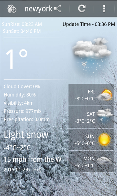 Weather forecast Screen 2