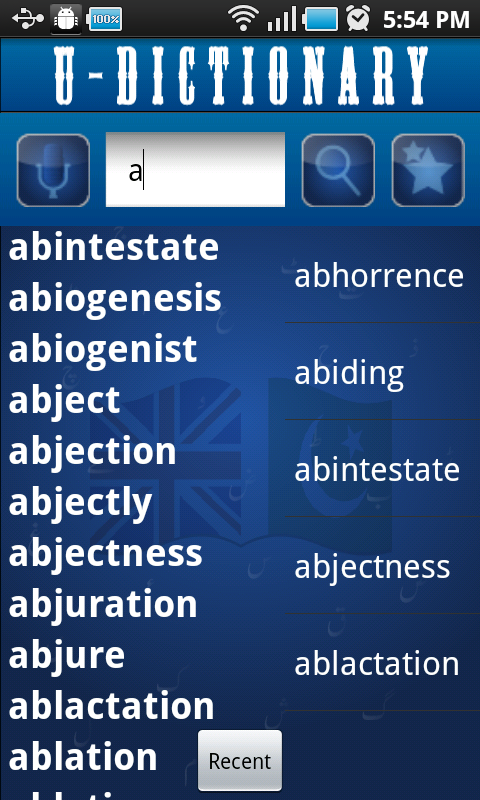 Android application English Urdu Dictionary FREE screenshort