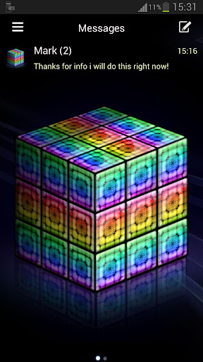 GO SMS Pro style rainbow cube