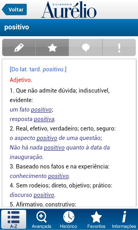 Dicionário Aurélio Smartphone Screen 3
