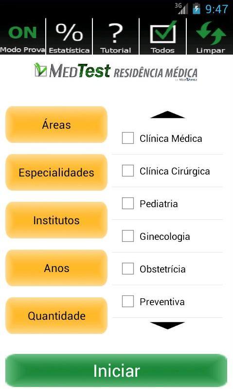 Android application MedTest Residência Médica screenshort