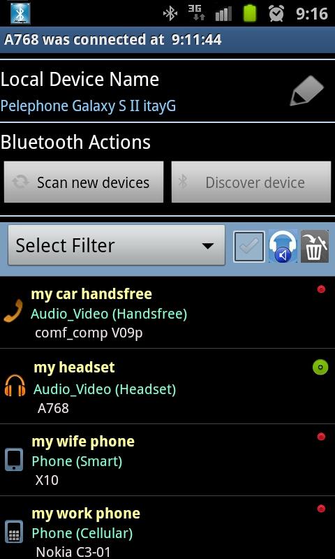 Android application Bluetooth Manager ICS screenshort