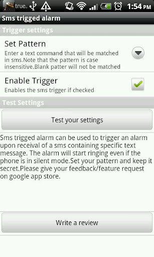 Sms triggered alarm