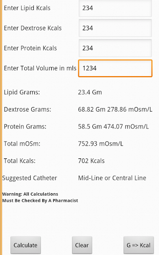 Calories to Grams